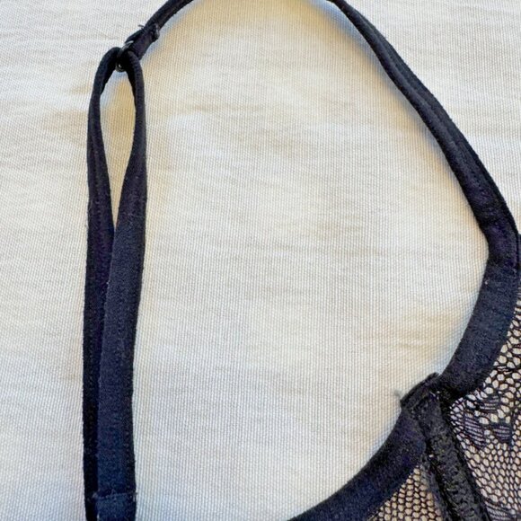 Maison Close Lace Bralette | Size Small | Sheer Black Floral Mesh - Picture 3 of 9